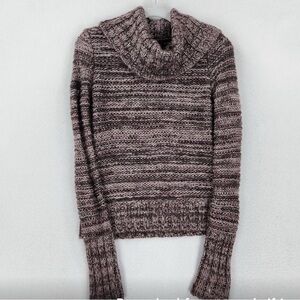 Ann Taylor LOFT Sweater Womens Medium Purple Wool Alpaca Blend Cowl Neck Casual